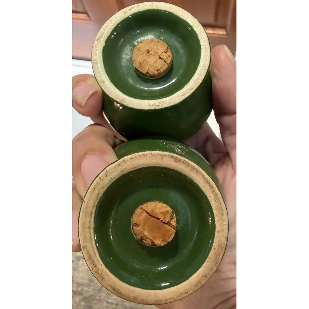 Vintage Fiestaware Forest (Dark) Green Ball Salt & Pepper Shakers Fiesta S&P